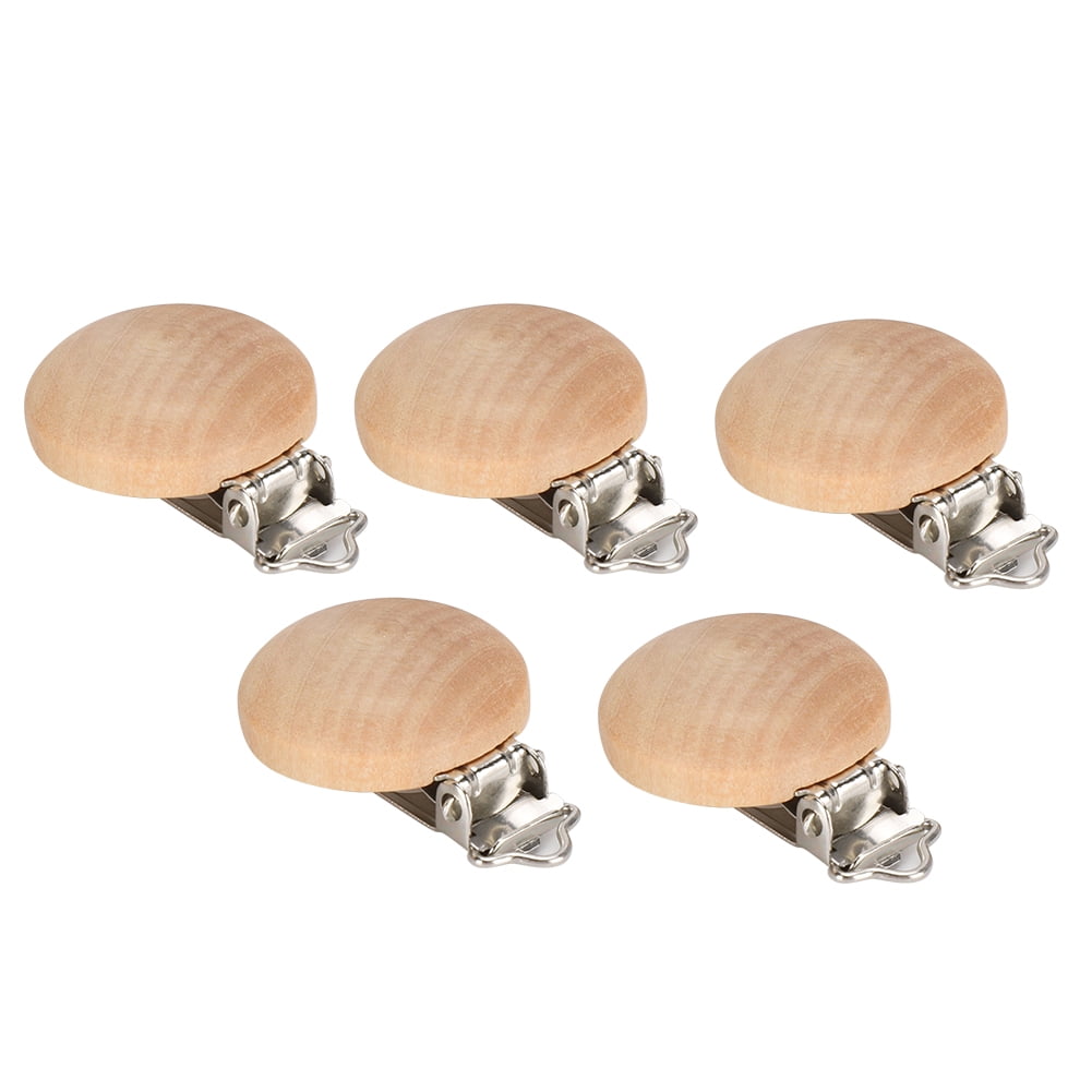 Beech Wood Pacifier Clips, 3 cm, Set of 5 - Image 2
