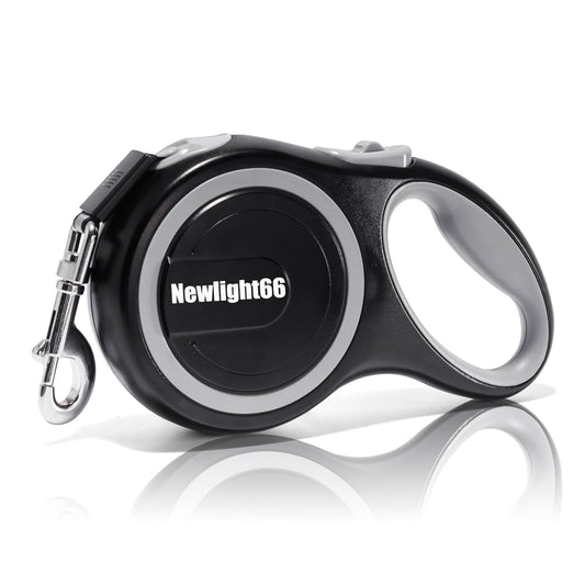 Heavy-Duty Retractable Dog Leash for Large Dogs, 16 ft, up to 80 lb, Gray